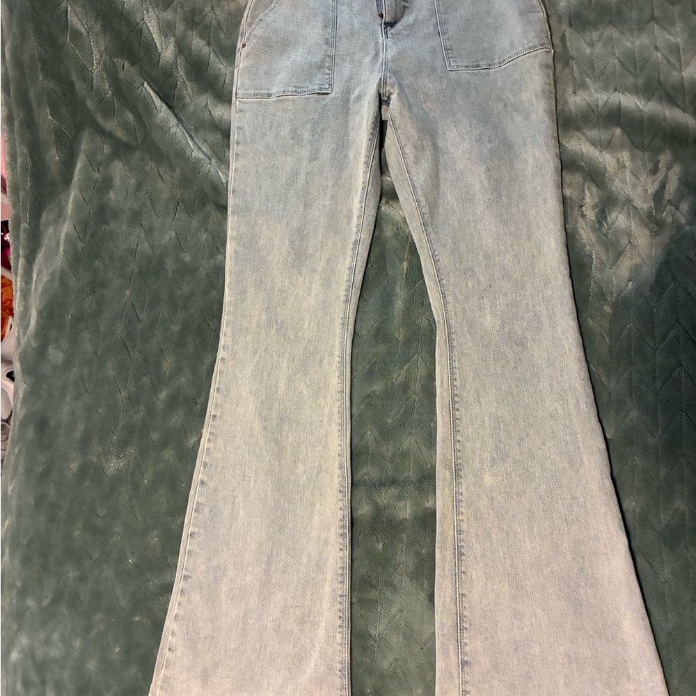 Stylish Light Blue Flared Jeans